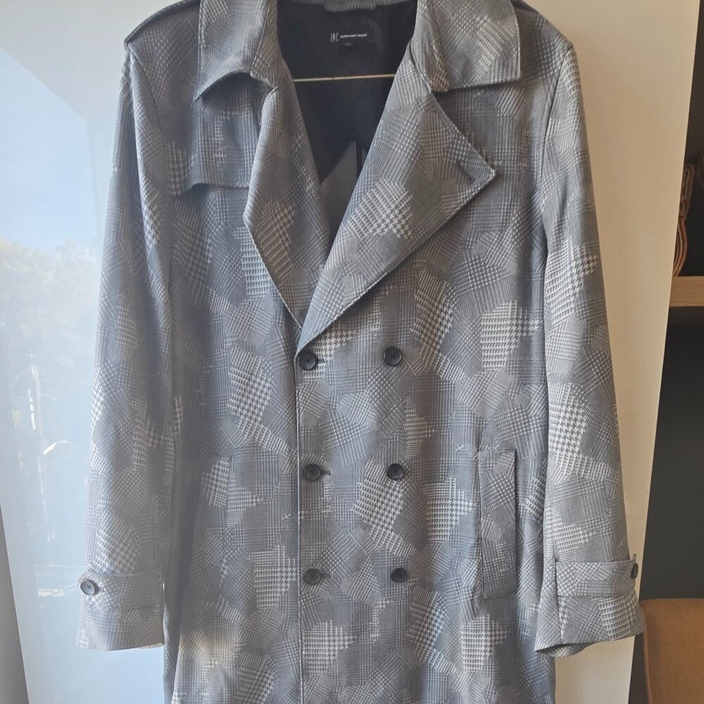 Inc International Concepts Men's Classic-Fit Plaid Trench Coat